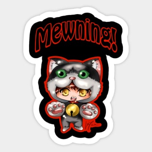 Cat Mewning Sticker